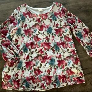 Paisley Vine, 1XL, long sleeve, lined, NWOT